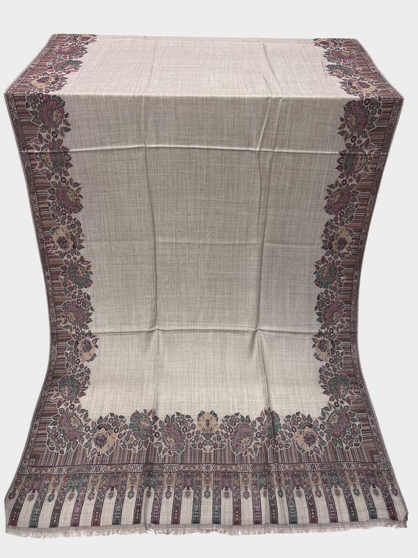3d kani woolen Border shawl - 08 - Tajmehalhandicrafts