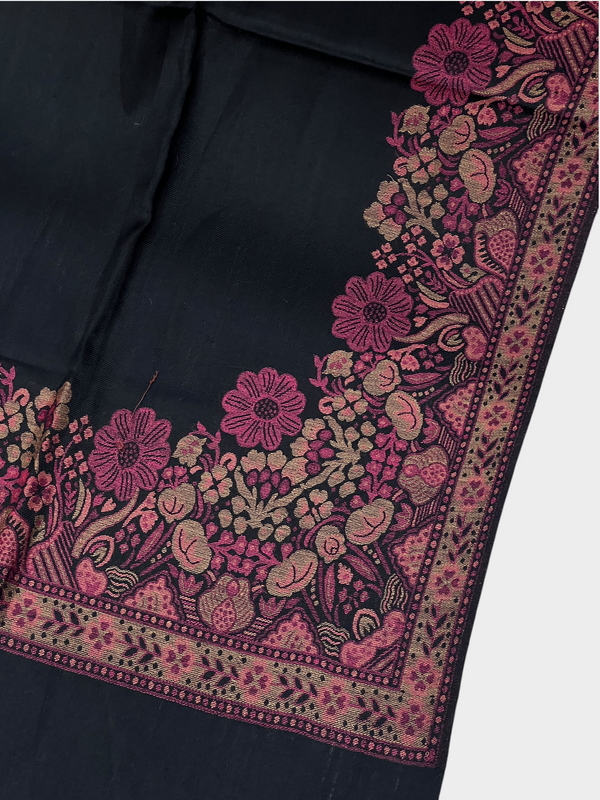 3d kani woolen Border shawl - 03 - Tajmehalhandicrafts