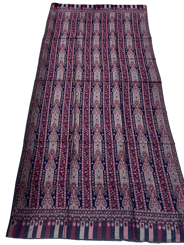 Enhance Your Wardrobe with Our Luxurious Kani Wool Shawl with Stripes - Tajmehalhandicrafts