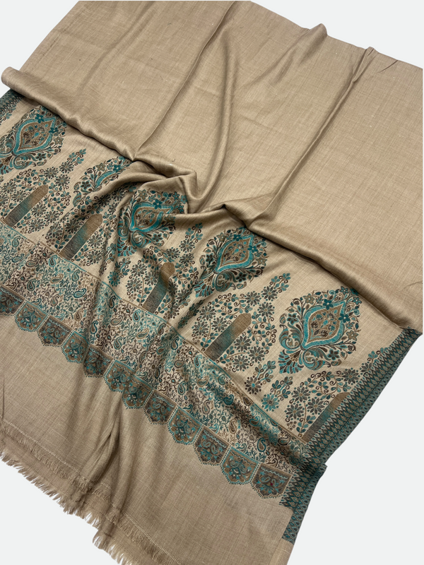 Kani Woolen Pula Border Shawl - Tajmehalhandicrafts