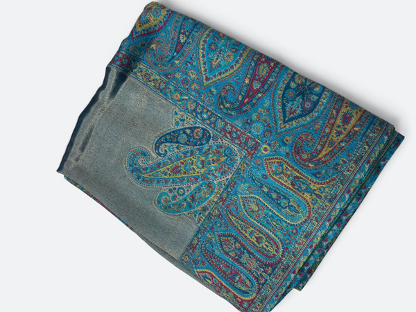 Two-Sided Moonlight Reversible Kani Shawl - Tajmehalhandicrafts