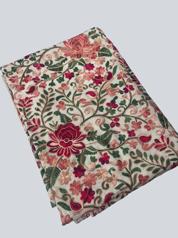 Elevate Your Style with Our Aari Embroidery Wool Shawl – A Blend of Tradition and Luxury - Tajmehalhandicrafts