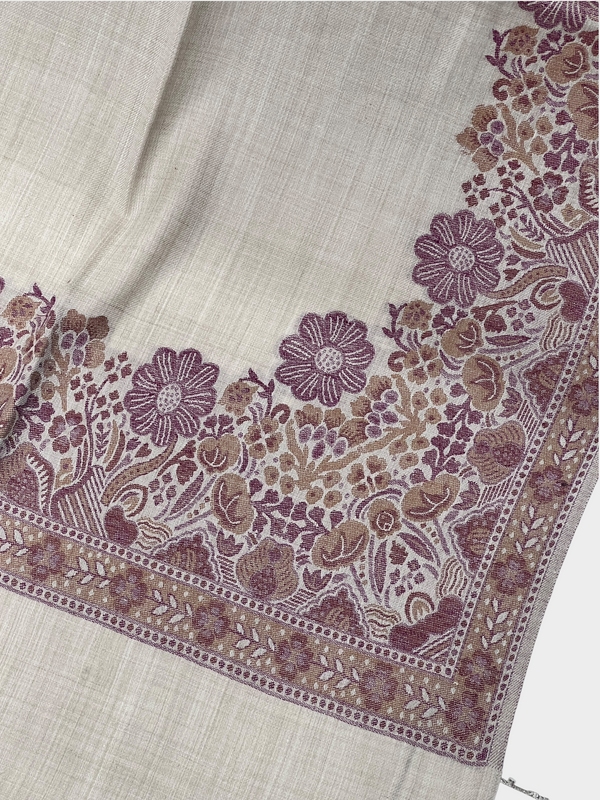 3d kani woolen Border shawl - Tajmehalhandicrafts
