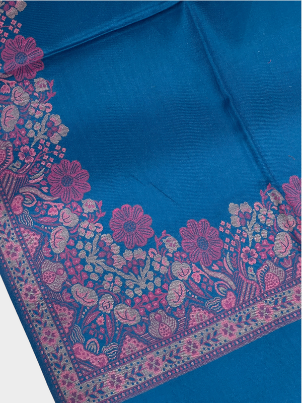 3d kani woolen Border shawl - 04 - Tajmehalhandicrafts