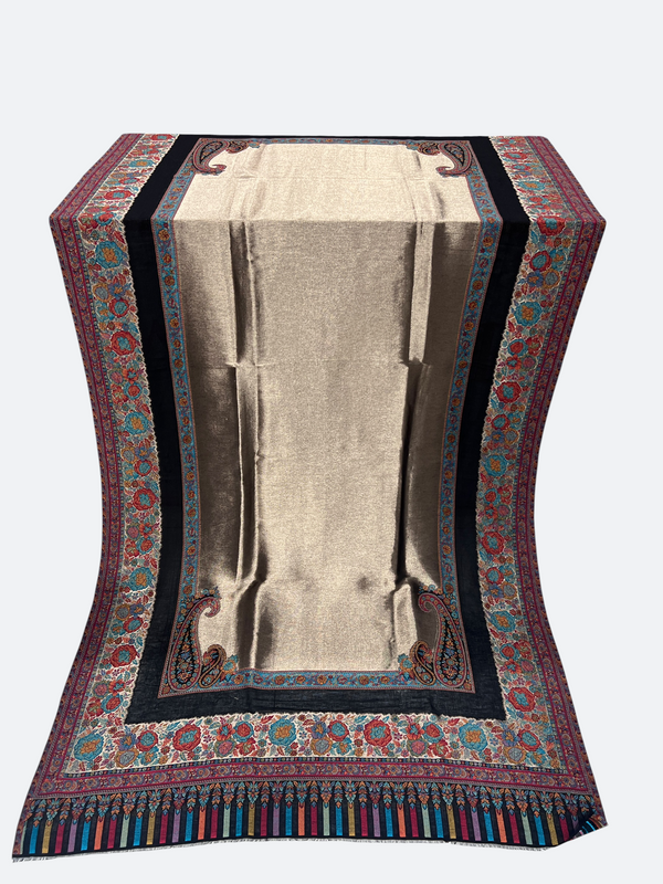 Traditional Kashmiri moonlight 3d kani Border - 07 - Tajmehalhandicrafts