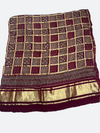 Traditional Ajrakh Design Patalo Gajji Silk Duppata - Tajmehalhandicrafts
