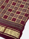 Traditional Ajrakh Design Patalo Gajji Silk Duppata - Tajmehalhandicrafts