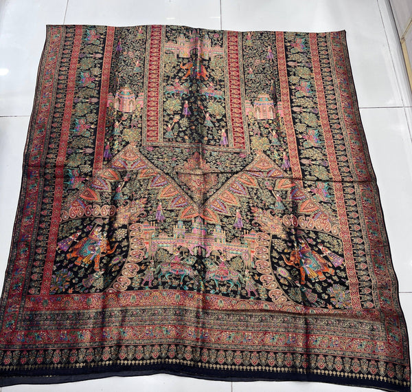 Luxury Artisanal Banjara Silk Dupatta with Sikhargah Design