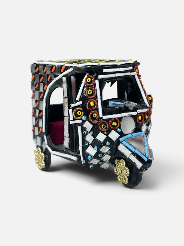 Handcrafted Mirror Work Rickshaw - Vibrant Pakistani Art for Your Home
