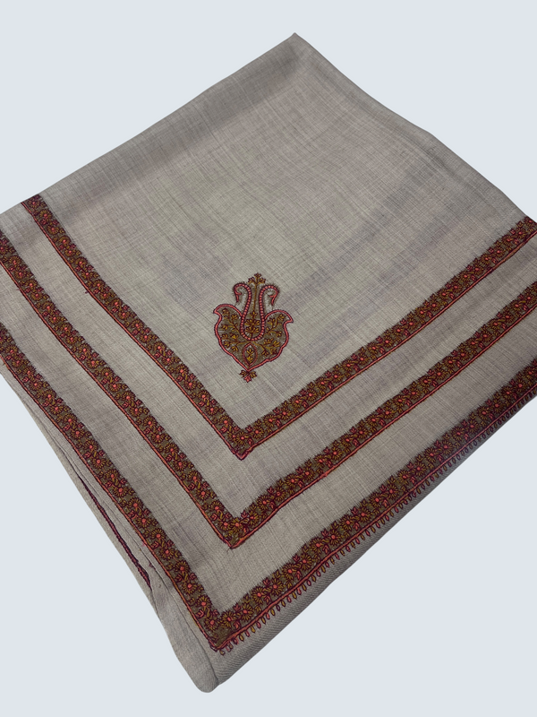 Experience Unmatched Elegance with the Triple Border Kingri Shawl - Tajmehalhandicrafts
