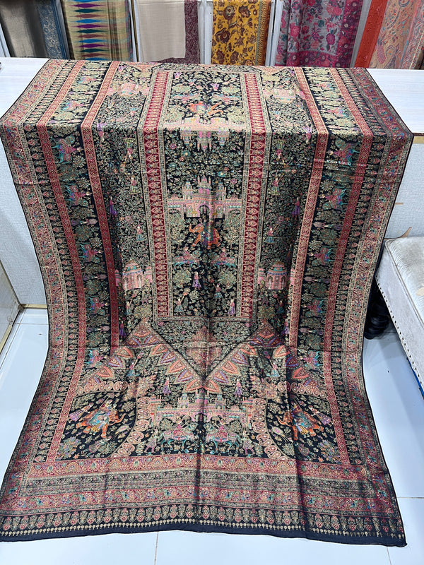 Luxury Artisanal Banjara Silk Dupatta with Sikhargah Design