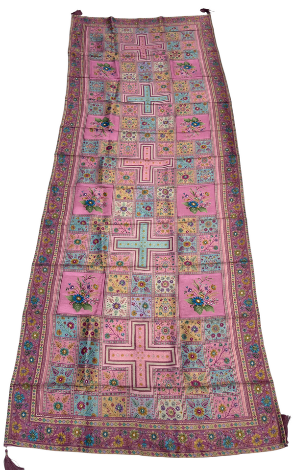 Pink with brown Maharani Unstitched Suits