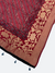 Premium Dola Silk Ajrakh Hand Block Print Natural Dye Zari Border Dupatta - Tajmehalhandicrafts