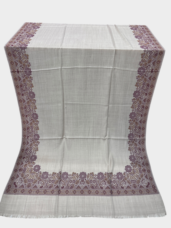 3d kani woolen Border shawl - Tajmehalhandicrafts