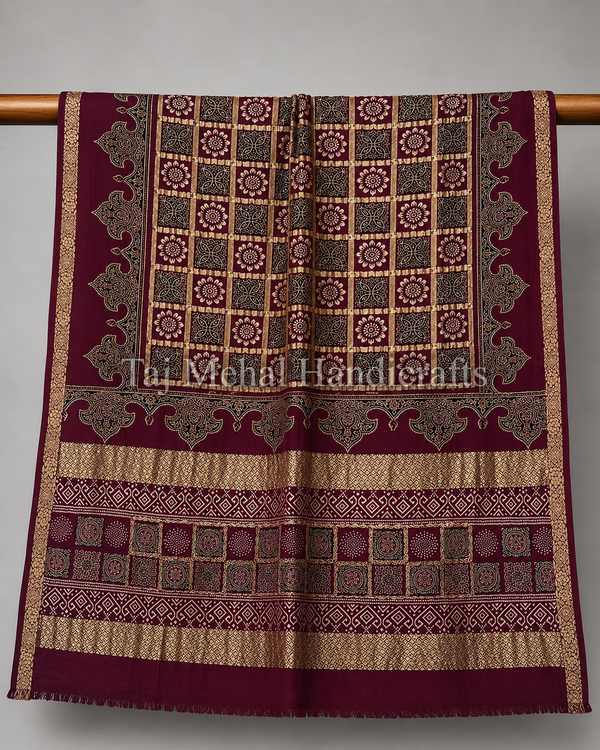 Elegant Ajrakh Silk Dupatta: A Timeless Companion for Every Occasion