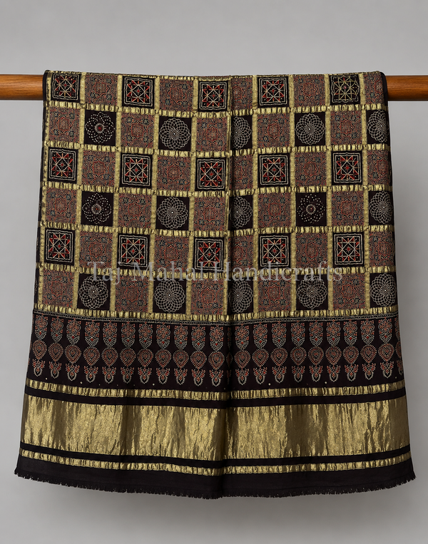 Elevate Your Style with Our Stunning Ajrakh Design Silk Dupatta