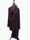 Black & Maroon Sozni Jaal Pure Pashmina Shawl – One of a Kind tajmehalhandicrafts