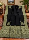 Black and olive green Moonlight Kani border shawl 40 by 80 inches paisley pallu Taj Mehal Handicrafts Islamabad