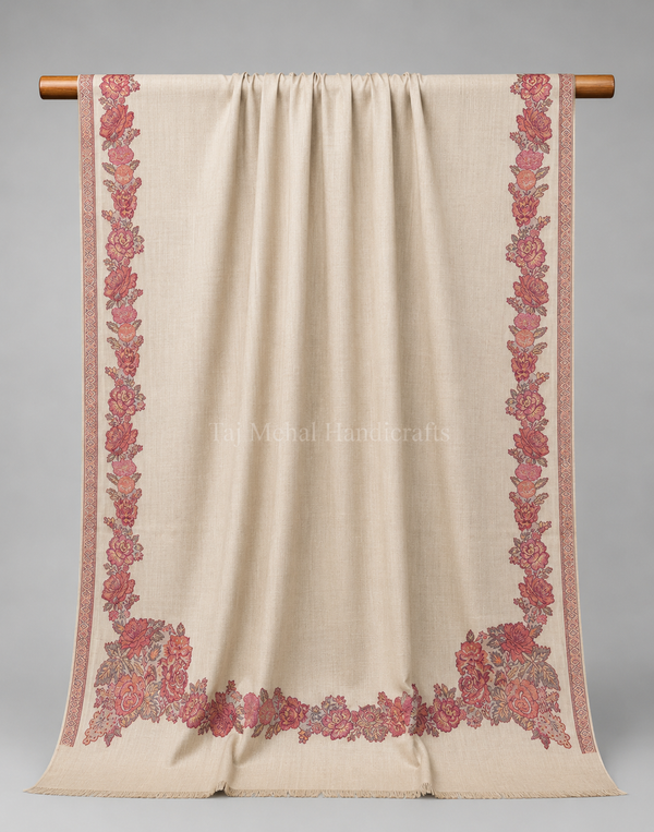 Elevate Your Style with the Exquisite Kani Gulab Shawl - Tajmehalhandicrafts
