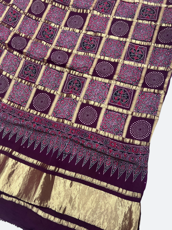 Royal Ajrakh Patalo Gajji Silk Dupatta – Heritage Textile - Tajmehalhandicrafts