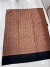 Original full view of women's Moonlight Kani reversible Matka shawl, 40 x 80, with black end border and fringe, Taj Mehal Handicrafts