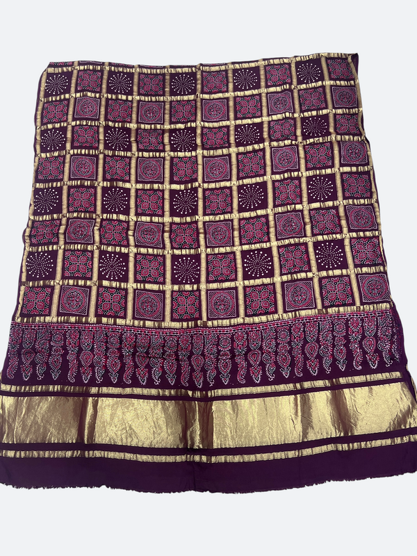 Patalo Gajji Silk Dupatta – Authentic Sindhi Ajrakh Design - Tajmehalhandicrafts