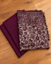 Plum plain suit fabric with Moonlight floral paisley shawl