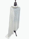 White-on-White Pure Pashmina Sozni Jaal Shawl – Tone-on-Tone Hand Embroidery