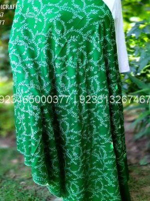 Green colour with Sozni Allover Designer Jaal