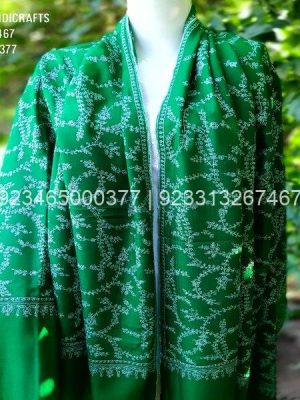 Green colour with Sozni Allover Designer Jaal