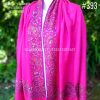 Pink Sozni boder Taj Mehal Handicrafts Collection1 Pink Border Embroidery Cashmere Shawl