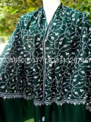 Dark Green Colour with Sozni Allover Designer Jaal