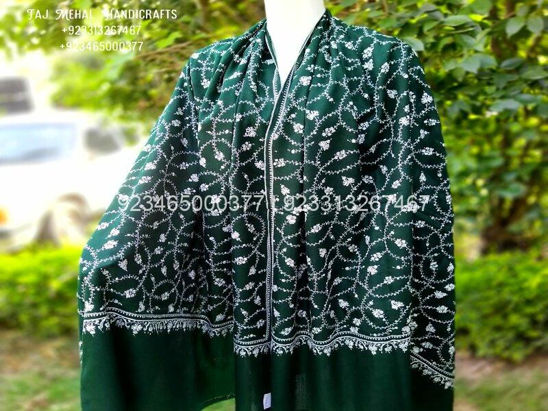 Dark Green Colour with Sozni Allover Designer Jaal