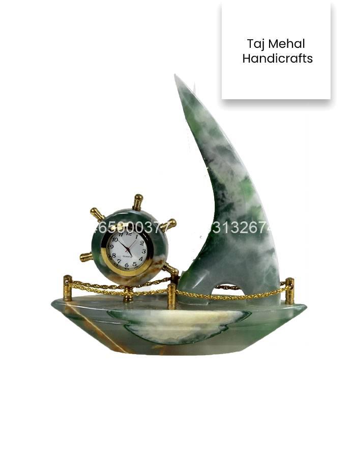 Onyx Stone Ship Table Clock Onyx Stone Ship Table Clock