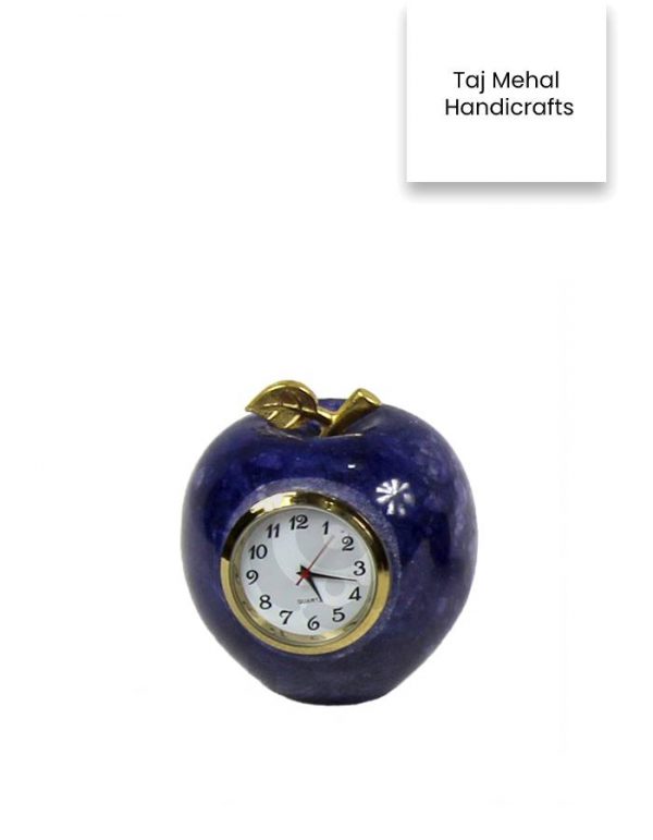 This Onyx Stone Apple Shaped Table Clock