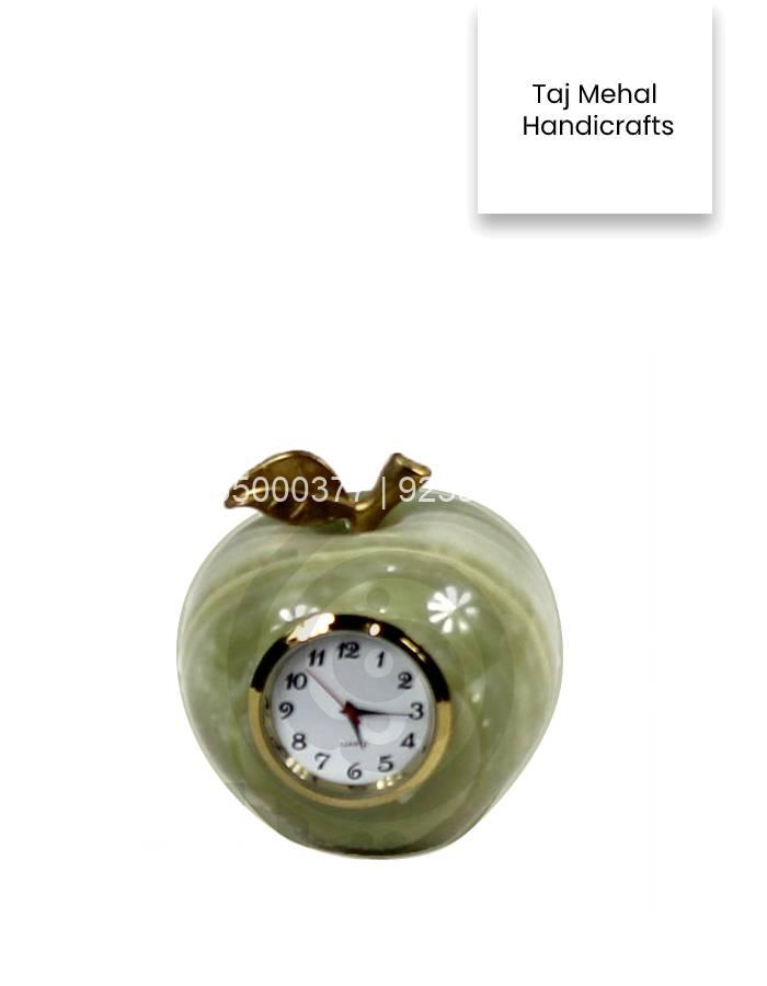 Onyx Stone Apple Shaped Table Clock