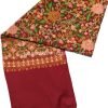 11 1 Maroon Aari work Jama with multicolor Embroidery