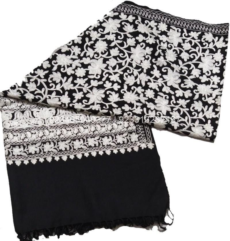 Black with white Aari Work Jama Embroidered Black with white Aari Work Jama Embroidered