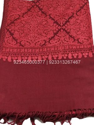 Maroon and Red Aari work Jama with Embroidery