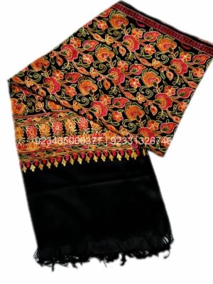 Black Aari Work Jama with Multicolor Embroidery