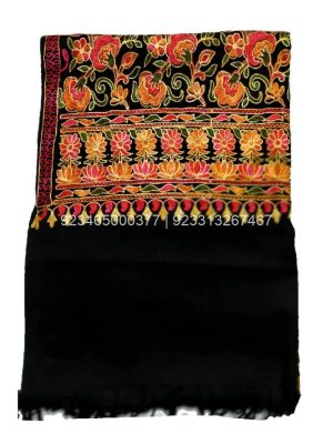Black Aari Work Jama with Multicolor Embroidery