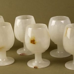 White Onyx Wine Glasses 5″ – Set of 6
