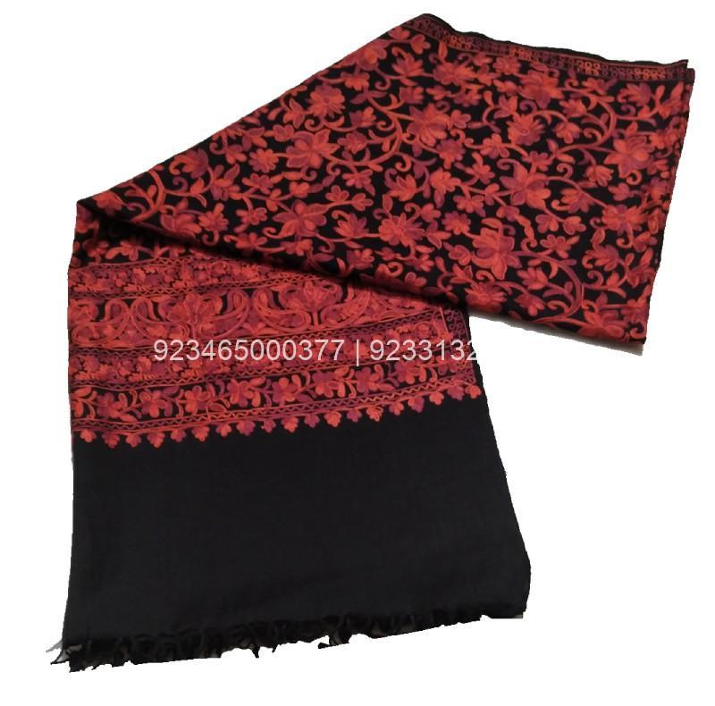 Black and Maroon Aari work Jama with Embroidery