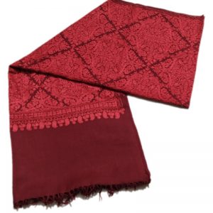 Maroon and Red Aari work Jama with Embroidery