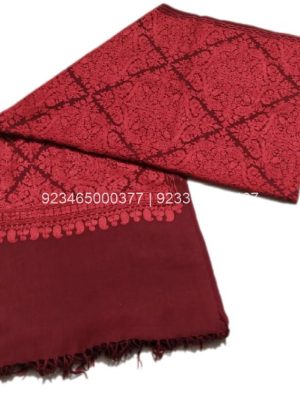 Maroon and Red Aari work Jama with Embroidery