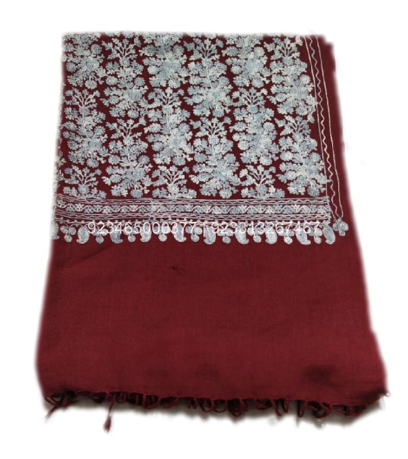 Maroon and white Aari work Jama with Embroidery Maroon and white Aari work Jama with Embroidery
