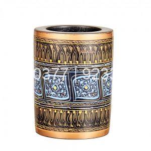 Wooden Pen Holder With Lacquer Art Design