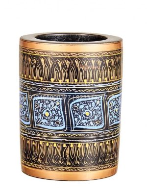Wooden Pen Holder With Lacquer Art Design