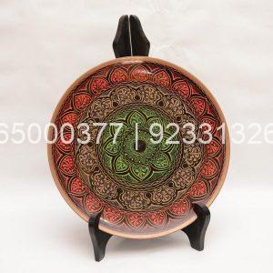 Lacquer Art Decoration Plate + Stand