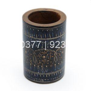 Wooden Pen Holder With Lacquer Art Design